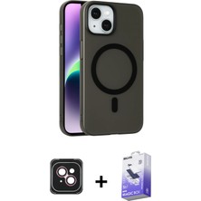 BUTİMAR'S iPhone 14 Çekirdek Modern Prime - Siyah Bilvis 5in1 5d Magic Hayalet Cam Ekran Koruyucu + Pembe Pvd Metal Kamera Lens