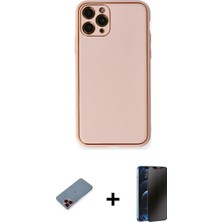 BUTİMAR'S iPhone 11 Pro Yadigar Klasik - Siyah 3D Antistatik Hayalet Cam Ekran Koruyucu + Kırmızı Metal Kamera Lens Koruma Cam