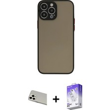 BUTİMAR'S iPhone 13 Pro Max Ahenk Çizgi Serisi - Siyah Bilvis 5in1 3D Magic Cam Ekran Koruyucu + Beyaz Rainbow Kamera Lens Koruma Cam