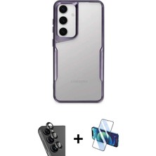 BUTİMAR'S Galaxy A24 4g Akış Çizgi Koleksiyonu - Siyah 3D Antistatik Cam Ekran Koruyucu + Siyah Valdez Metal Kamera Lens