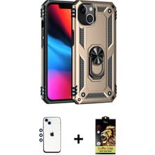 BUTİMAR'S iPhone 14 Ahenk Klasik Koleksiyonu - Siyah Buffer Cam Ekran Koruyucu + Mavi Shine Kamera Lens