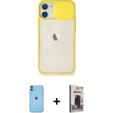 BUTİMAR'S iPhone 11 Vadi Çizgi - Siyah Bilvis Hayalet Cam Ekran Koruyucu + Yeşil Neon Fosforlu Kamera Lens