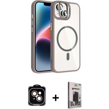 BUTİMAR'S iPhone 14 Yadigar Asil Koleksiyonu - Siyah Bilvis Hayalet Cam Ekran Koruyucu + Turuncu Pvd Metal Kamera Lens