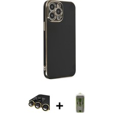 BUTİMAR'S iPhone 14 Pro Max Yankı Serisi - Siyah Joko Magic 5d Hayalet Cam + Gold Raze Metal Kamera Lens