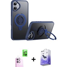 BUTİMAR'S iPhone 16 Zirve Çizgi Prime - Siyah Bilvis 5in1 5d Magic Hayalet Cam Ekran Koruyucu + Pembe Raze Metal Kamera Lens