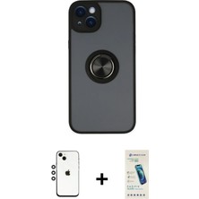 BUTİMAR'S iPhone 14 Yörünge Çizgi - Şeffaf Pasifik Cam Ekran Koruyucu + Gümüş Shine Kamera Lens