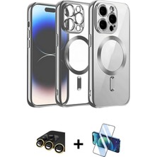BUTİMAR'S iPhone 13 Pro Max Nova Işık Özel Seri - Siyah 3D Antistatik Cam Ekran Koruyucu + Gold Raze Metal Kamera Lens