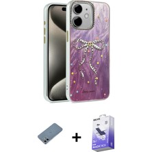 BUTİMAR'S iPhone 12 Zirve Modern Prime - Siyah Bilvis 5in1 5d Magic Hayalet Cam Ekran Koruyucu + Sierra Blue Shine Kamera Lens Koruma Cam