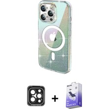 BUTİMAR'S iPhone 15 Pro Max Odak Modern Serisi - Siyah Bilvis 5in1 5d Magic Hayalet Cam Ekran Koruyucu + Siyah Pvd Metal Kamera Lens