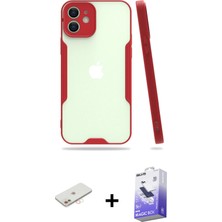 BUTİMAR'S iPhone 12 Atlas Asil Serisi - Siyah Bilvis 5in1 5d Magic Hayalet Cam Ekran Koruyucu + Yeşil Renkli Kamera Lens Koruma Cam