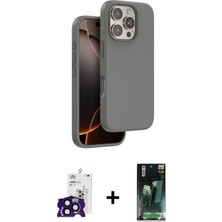 BUTİMAR'S iPhone 16 Pro Max Kıvılcım Çizgi Serisi - Siyah 360 Mat Full Body Arka Koruyucu + Siyah Bilvis Titan Kamera Lens