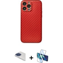 BUTİMAR'S iPhone 13 Pro Max Ahenk Işık - Siyah 3D Antistatik Cam Ekran Koruyucu + Lacivert Pers Alüminyum Kamera Lens