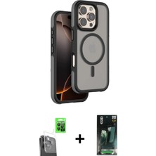 BUTİMAR'S iPhone 16 Pro Max Çekirdek Minimal Prime - Siyah 360 Mat Full Body Arka Koruyucu + Siyah Raze Metal Kamera Lens