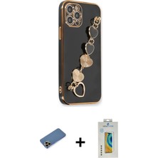 BUTİMAR'S iPhone 12 Pro Max Nova Işık Prime - Siyah Polymer Nano Ekran Koruyucu + Gold Shine Kamera Lens Koruma Cam