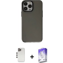 BUTİMAR'S iPhone 13 Pro Max Zirve Doku Koleksiyonu - Siyah Bilvis 5in1 3D Magic Cam Ekran Koruyucu + Gökkuşağı Shine Kamera Lens