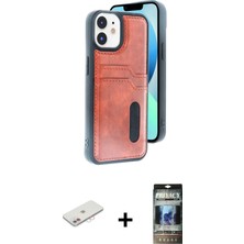 BUTİMAR'S iPhone 11 Yörünge Işık Serisi - Siyah 34D Hayalet Izgaralı Cam + Pembe Renkli Kamera Lens Koruma Cam