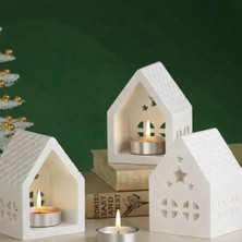 Yasmella Home Dekoratif Üçlü Ev Mumluk (3 Adet Tealight Mum Dahil)