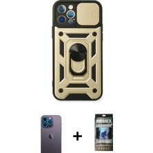 BUTİMAR'S iPhone 12 Pro Ahenk Klasik - Siyah 34D Hayalet Izgaralı Cam + Mavi Neon Fosforlu Kamera Lens