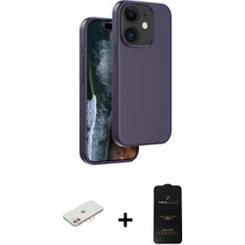 BUTİMAR'S iPhone 11 Kıvılcım Çizgi Serisi - Siyah 6d Antistatik Mat Seramik Hayalet Nano Ekran Koruyucu + Pembe Renkli Kamera Lens Koruma Cam
