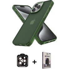 BUTİMAR'S iPhone 15 Pro Max Atlas Form - Siyah Bilvis Hayalet Cam Ekran Koruyucu + Turuncu Pvd Metal Kamera Lens