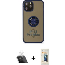 BUTİMAR'S iPhone 12 Pro Yörünge Çizgi - Siyah 6d Mat Seramik Hayalet Nano Ekran Koruyucu + Şeffaf Kamera Lens Koruma Cam