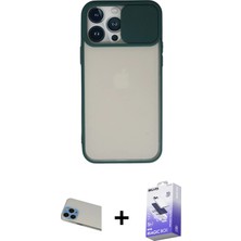 BUTİMAR'S iPhone 13 Pro Max Vadi Çizgi - Siyah Bilvis 5in1 5d Magic Hayalet Cam Ekran Koruyucu + Mavi Rainbow Kamera Lens Koruma Cam