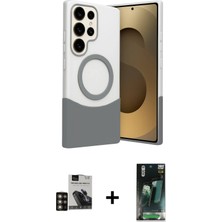 BUTİMAR'S Galaxy S24 Ultra Kozmos Form Özel Seri - Şeffaf 360 Full Body Arka Koruyucu + Gold Pvd Metal Kamera Lens