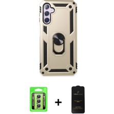 BUTİMAR'S Galaxy A24 4g Ahenk Klasik Koleksiyonu - Siyah 6d Antistatik Mat Seramik Hayalet Nano Ekran Koruyucu + Gümüş Raze Metal Kamera Lens