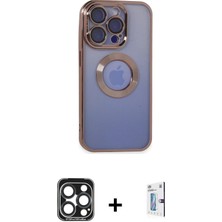 BUTİMAR'S iPhone 15 Pro Max Pusula Form - Siyah Bilvis 0.18MM Plus Cam Ekran Koruyucu + Lacivert Pvd Metal Kamera Lens