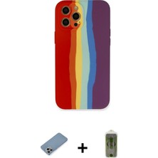 BUTİMAR'S iPhone 12 Pro Max Yadigar Çizgi - Siyah Joko Magic 5d Hayalet Cam + Gökkuşağı Shine Kamera Lens Koruma Cam