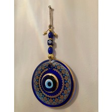 Plus Home Nazarlık Altın Yaldız El Işçiliği Çift Cam Osmanlı Motifli Model Çapı 14 cm Büyükboy