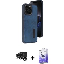 BUTİMAR'S iPhone 14 Pro Max Yörünge Işık Serisi - Siyah Bilvis 5in1 5d Magic Hayalet Cam Ekran Koruyucu + Gümüş Raze Metal Kamera Lens