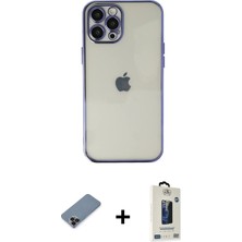 BUTİMAR'S iPhone 12 Pro Max Vadi Minimal - Siyah Bilvis Hayalet Cam Ekran Koruyucu + Siyah Metal Kamera Lens Koruma Cam