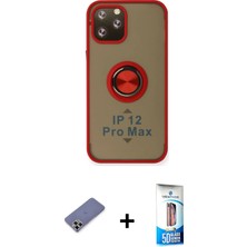 BUTİMAR'S iPhone 12 Pro Max Yörünge Çizgi - Siyah 5d Eko Cam Ekran Koruyucu + Gold Metal Kamera Lens Koruma Cam