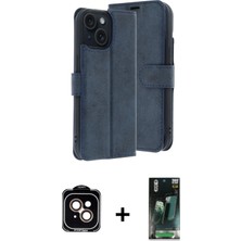 BUTİMAR'S iPhone 15 Siluet Işık Serisi - Şeffaf 360 Full Body Arka Koruyucu + Turuncu Pvd Metal Kamera Lens