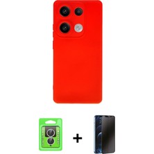 BUTİMAR'S Redmi Note 13 Pro 4g Ahenk Serisi - Siyah 3D Antistatik Hayalet Cam Ekran Koruyucu + Gümüş Raze Metal Kamera Lens