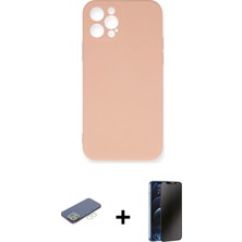 BUTİMAR'S iPhone 12 Pro Max Ahenk Serisi - Siyah 3D Antistatik Hayalet Cam Ekran Koruyucu + Yeşil Renkli Kamera Lens Koruma Cam
