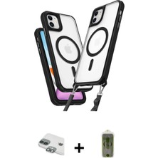 BUTİMAR'S iPhone 11 Atlas Doku Koleksiyonu - Siyah Joko Magic 5d Hayalet Cam + Yeşil Pers Alüminyum Kamera Lens