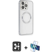 BUTİMAR'S iPhone 15 Pro Max Ahenk Işık Serisi - Siyah 3D Antistatik Seramik Nano Ekran Koruyucu + Siyah Pvd Metal Kamera Lens