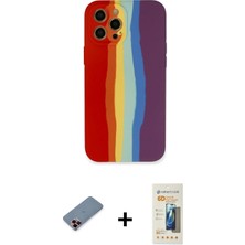 BUTİMAR'S iPhone 12 Pro Max Yadigar Çizgi - Siyah 6d Mat Seramik Hayalet Nano Ekran Koruyucu + Kırmızı Metal Kamera Lens Koruma Cam