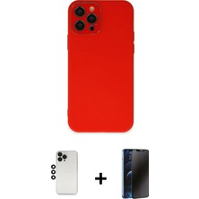 BUTİMAR'S iPhone 12 Pro Çekirdek Modern Serisi - Siyah 3D Antistatik Hayalet Cam Ekran Koruyucu + Siyah Shine Kamera Lens