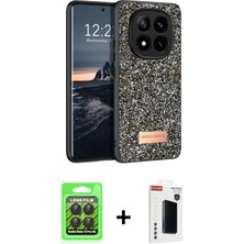 BUTİMAR'S Redmi Note 14 Pro 4g Vadi Klasik Serisi - Şeffaf Hayalet Polymer Nano Ekran Koruyucu + Siyah Raze Metal Kamera Lens