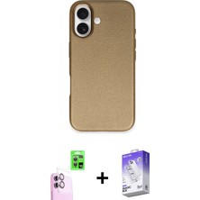 BUTİMAR'S iPhone 16 Zirve Modern Prime - Siyah Bilvis 5in1 3D Magic Cam Ekran Koruyucu + Pembe Raze Metal Kamera Lens