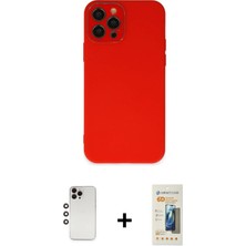 BUTİMAR'S iPhone 12 Pro Max Çekirdek Modern Serisi - Siyah 6d Mat Seramik Hayalet Nano Ekran Koruyucu + Gökkuşağı Shine Kamera Lens