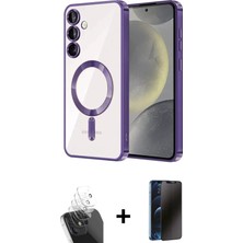 BUTİMAR'S Galaxy A55 5g Nova Işık Özel Seri - Siyah 3D Antistatik Hayalet Cam Ekran Koruyucu + Şeffaf Kamera Lens Koruma Cam