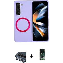 BUTİMAR'S Galaxy Z Fold 5 Ahenk Form Prime - Şeffaf 360 Fold Full Body + Mavi Valdez Metal Kamera Lens