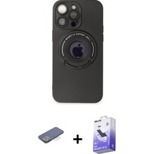 BUTİMAR'S iPhone 13 Pro Max Eksen Klasik Prime - Siyah Bilvis 5in1 5d Magic Hayalet Cam Ekran Koruyucu + Mavi Renkli Kamera Lens Koruma Cam