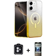 BUTİMAR'S iPhone 11 Eksen Minimal Özel Seri - Siyah 34D Hayalet Izgaralı Cam + Mavi Pvd Metal Kamera Lens