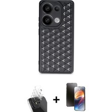 BUTİMAR'S Redmi Note 13 Pro 5g Zirve Form - Siyah 3D Antistatik Mat Seramik Nano Ekran Koruyucu + Şeffaf Kamera Lens Koruma Cam
