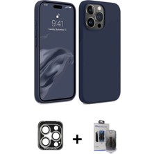 BUTİMAR'S iPhone 15 Pro Max Kozmos Yansıma Özel Seri - Siyah Vanessa Magic Hayalet Cam + Gümüş Pvd Metal Kamera Lens